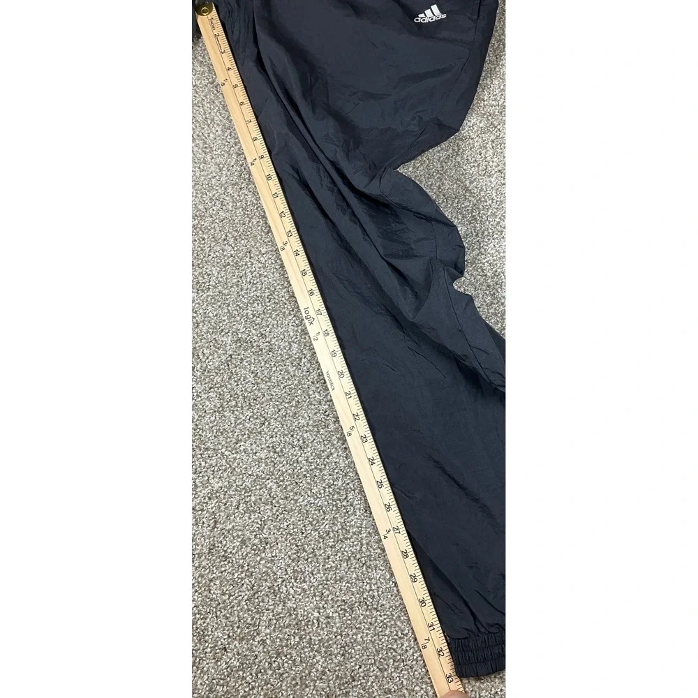 Vintage Adidas Mens XL Black Nylon Windbreaker Track Pants 90s Zipper Cuffs Logo